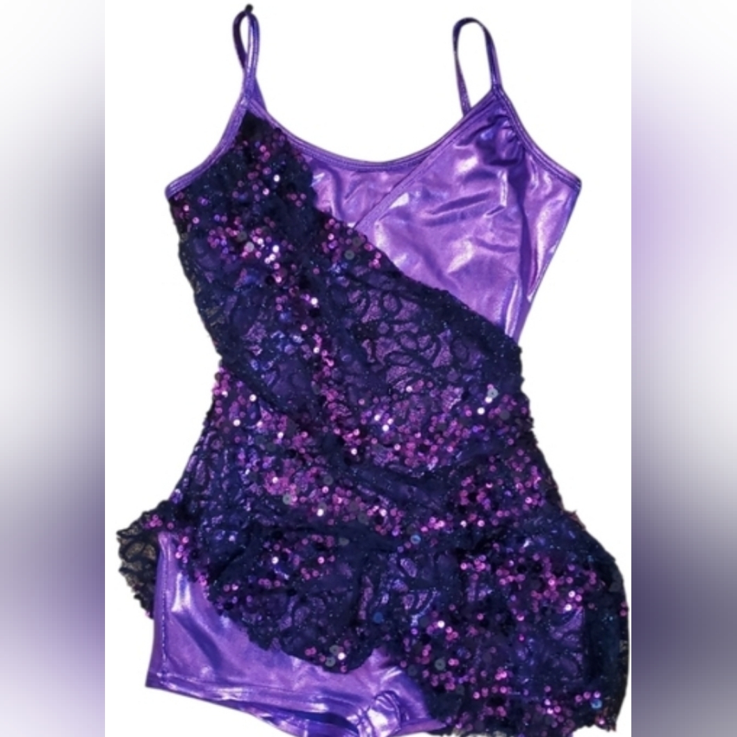 Curtain Call Purple Dancing Dress Size Asm